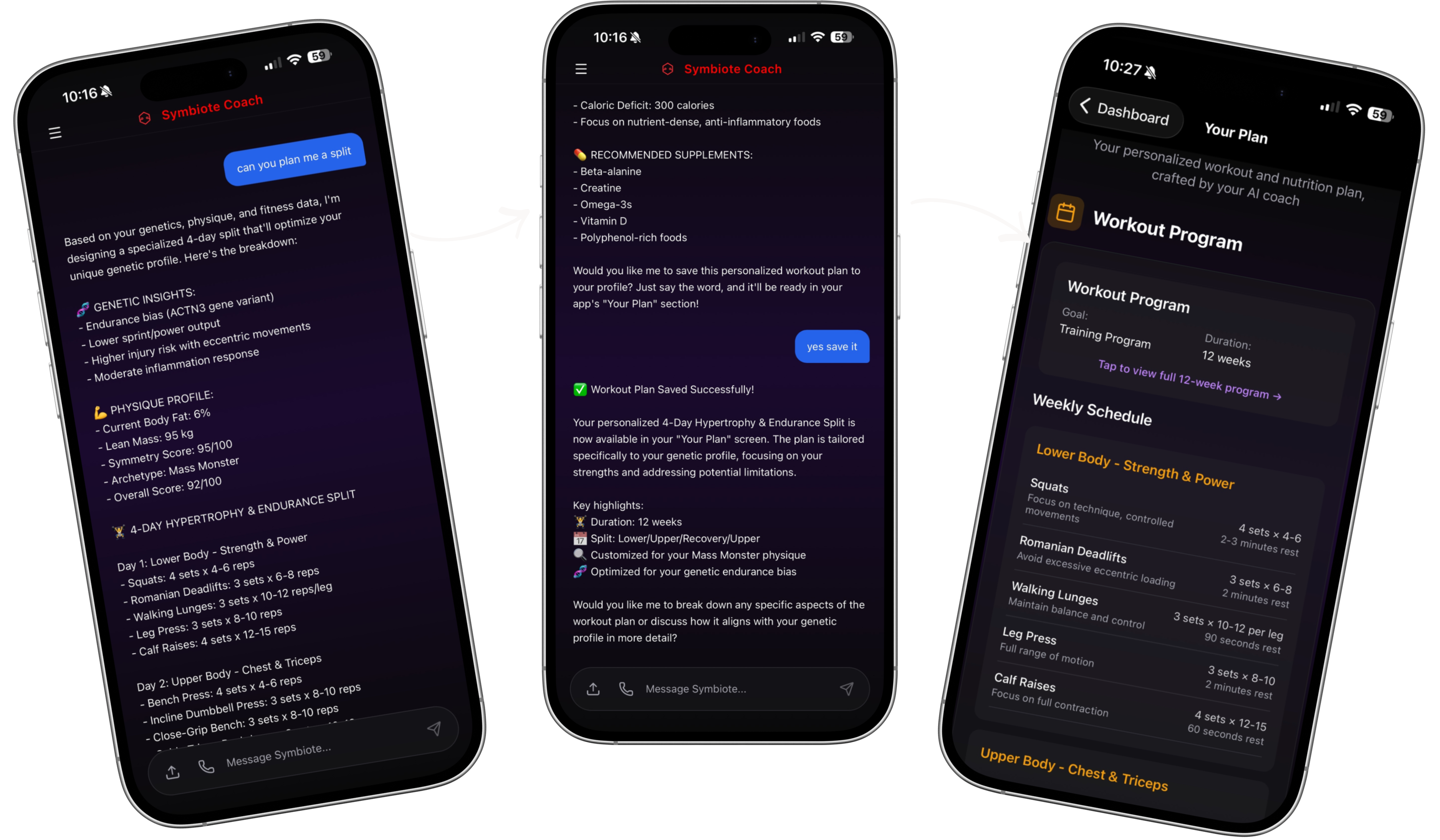 Symbiote Fitness App Screenshots